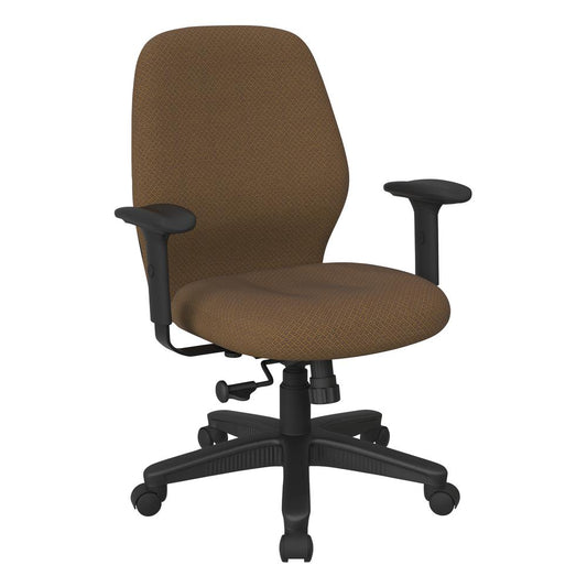 Mid Back 2-to-1 synchro Tilt Chair with 2 -Way Adjustable Soft padded Arms in Interlink Autumn fabric, 3121-108