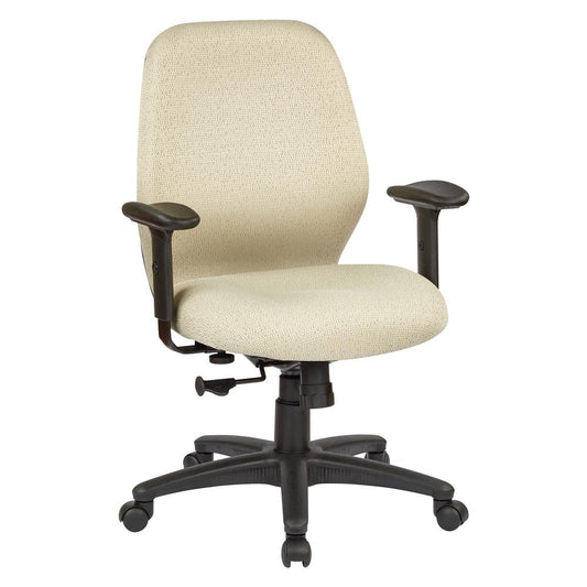 Mid Back 2-to-1 synchro Tilt Chair with 2 -Way Adjustable Soft padded Arms in Twilight Cotton fabric, 3121-K008