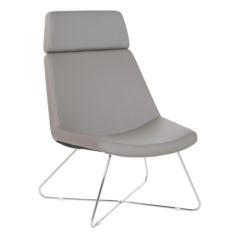 Geena Guest Chair in Dillon Stratus with Chrome Sled Base, GNA50400-R103