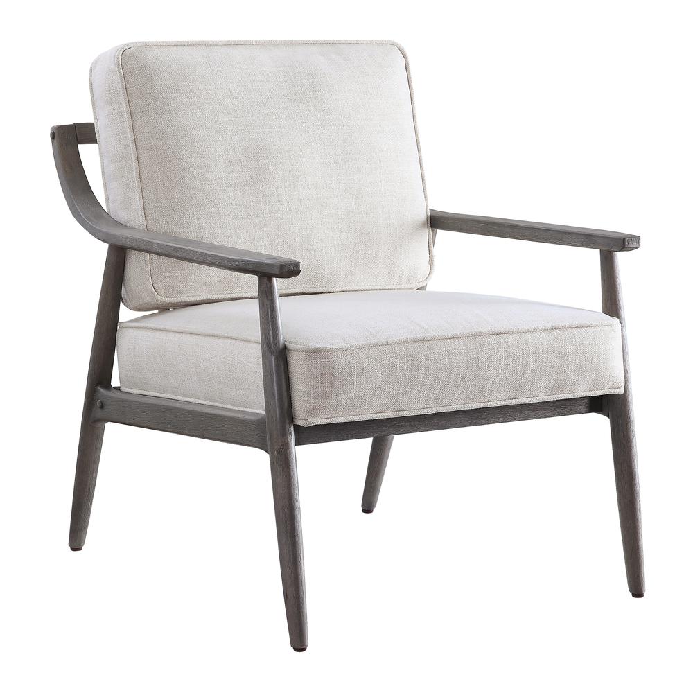 Samuel Armchair in Linen Fabric with Grey Brushed Wood Frame K/D, CA-SM1149-L42