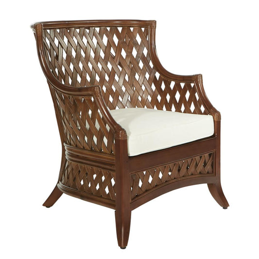 Kona Chair with Cream Cushion and Brown Washed Rattan Frame, KNA-BRS