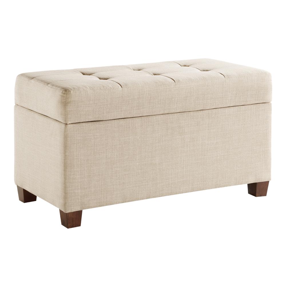 Storage Ottoman in Cream Fabric, MET804-M52