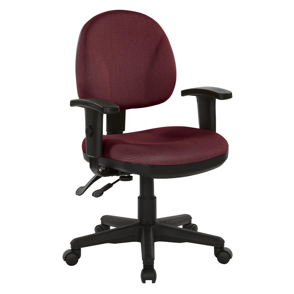 Sculptured Ergonomic Managers Chair in Diamond Wine Fabric, 8180-298