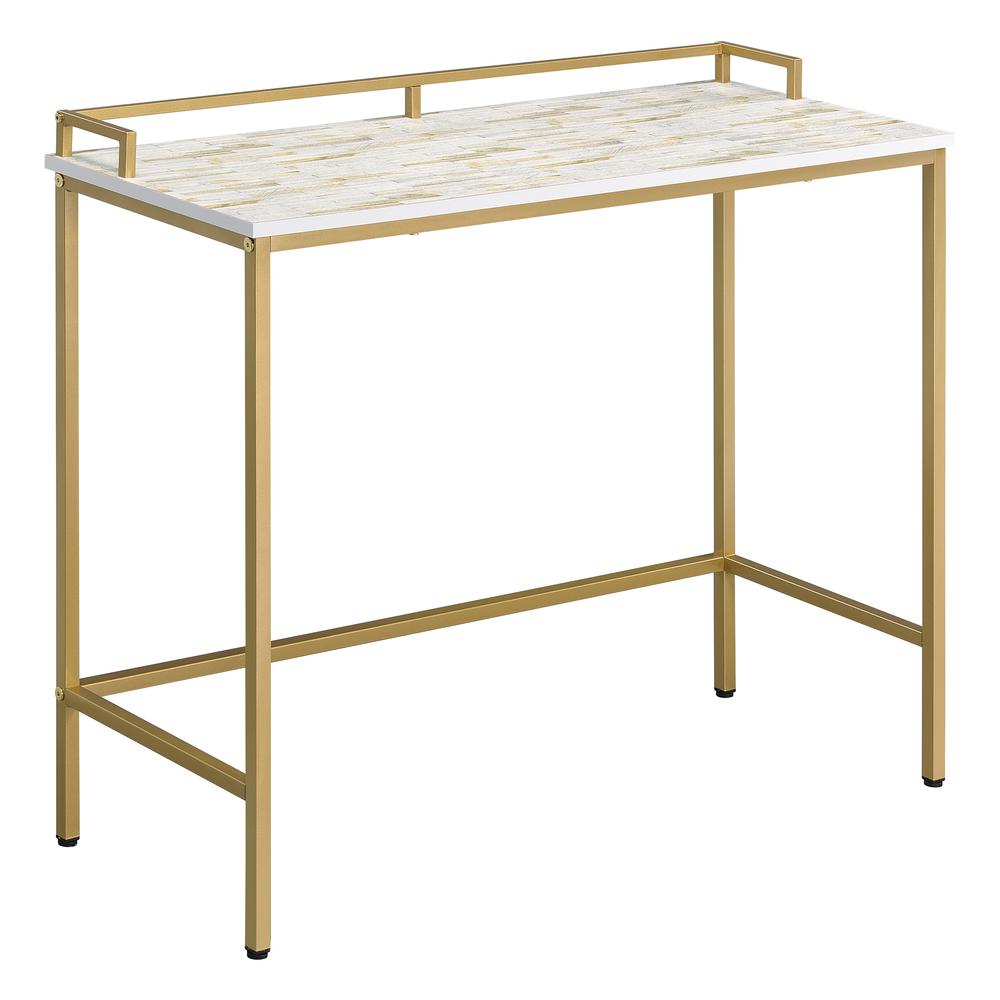 Brighton Console Table with Mosaic Top and Gold Metal Frame