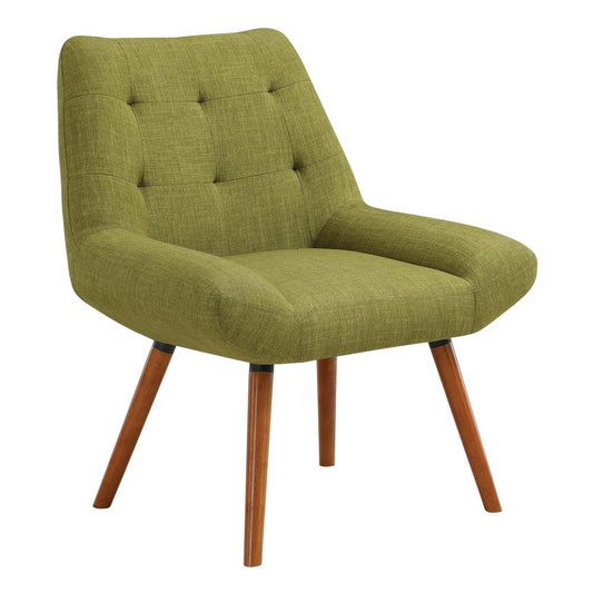 Calico Accent Chair in Green Fabric with Amber Legs, CLC-M17