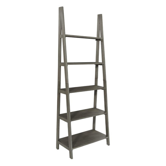 Hillsboro Ladder Bookcase in Grey Washed Finish, HSB21-WGR