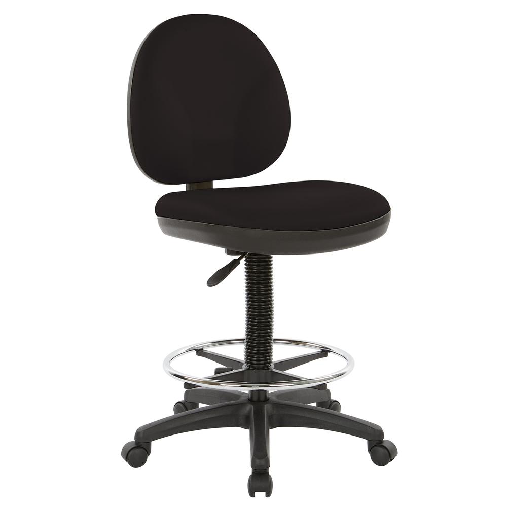 Sculptured Seat and Back Drafting Chair in Dillon Black, DC550-R107