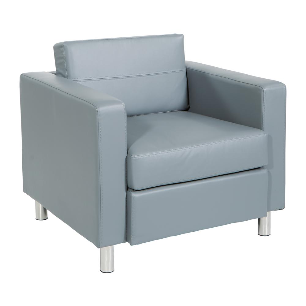 Pacific Armchair In Charcoal Grey Faux Leather, PAC51-U42