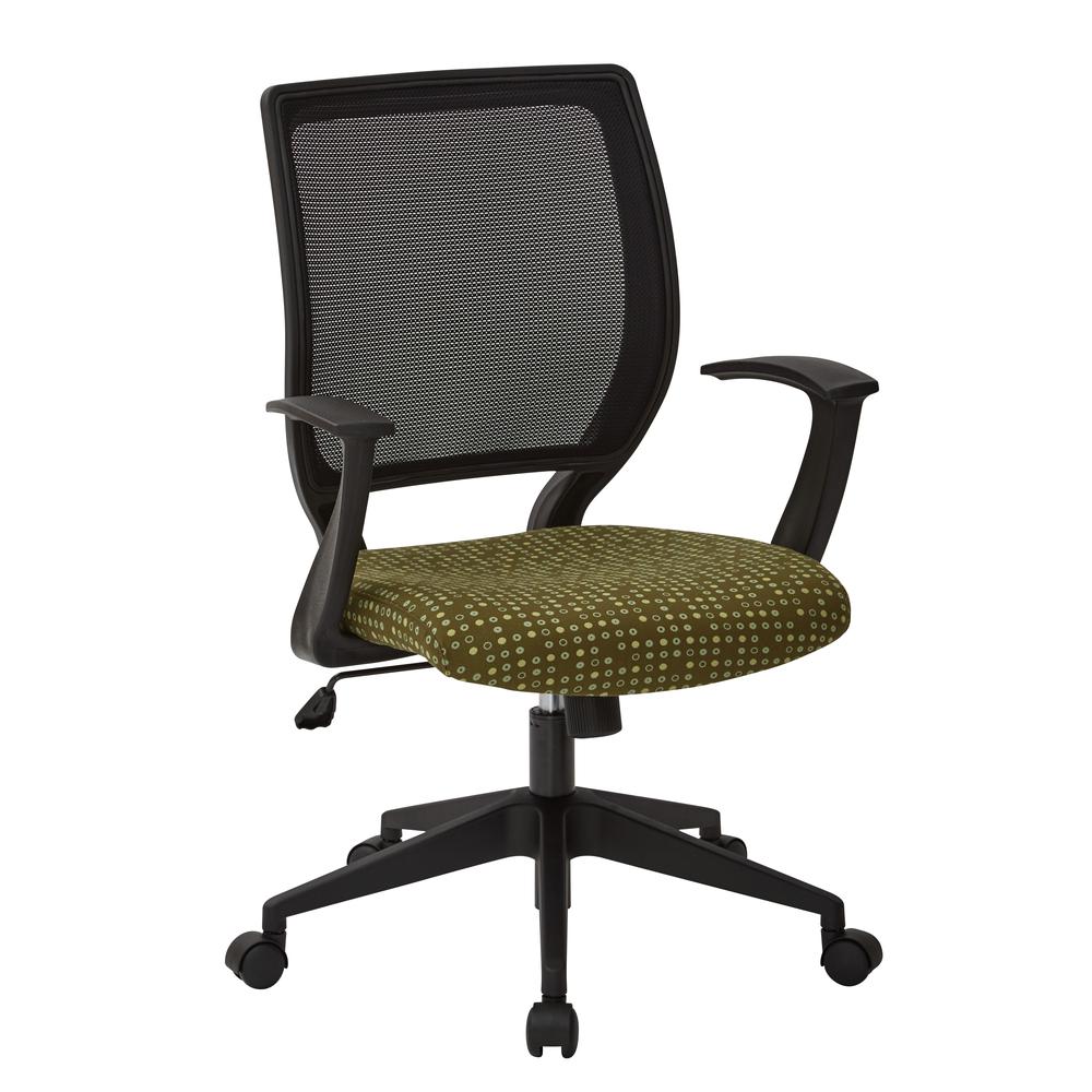 Screen Back Task Chair with "T" Arms in Fine Tune Herb fabric, EM51022N-K103