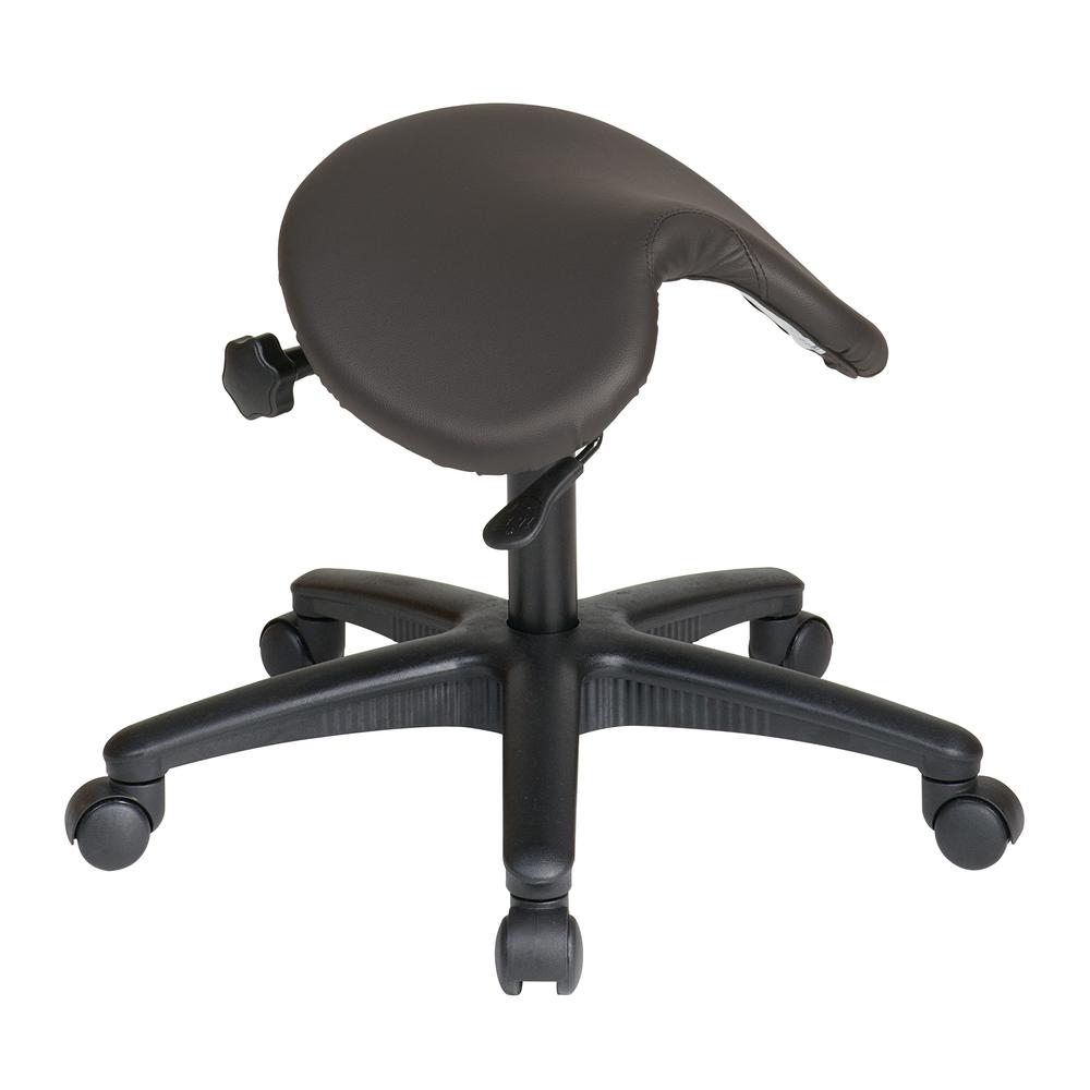 Pneumatic Drafting Chair Backless stool with Saddle Seat and Seat Angle Adjustment in Dillon Graphite, ST203-R111