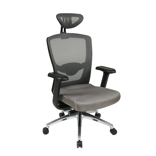 Grey ProGrid¬Æ High Back Chair with Headrest