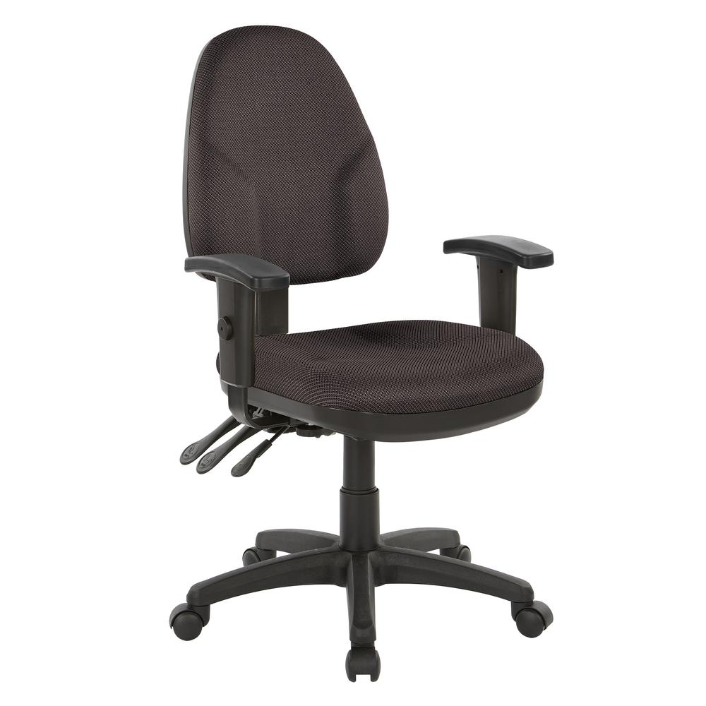 Dual Function Ergonomic Chair with Adjustable Back Height in Diamond Jet Dust Fabric, 36427-297