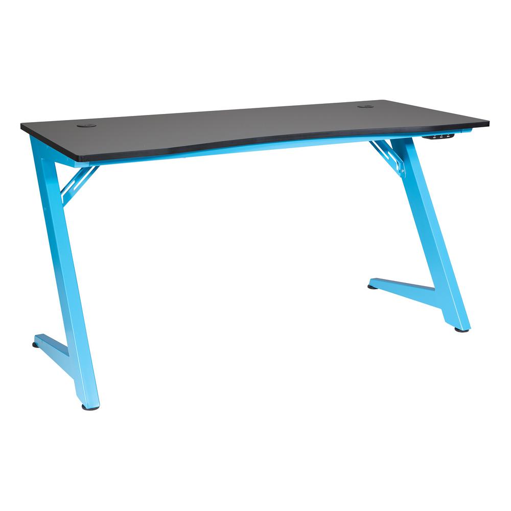 Beta Battlestation Gaming Desk with Black Carbon Top and Matte Blue Legs, BET25-BLU