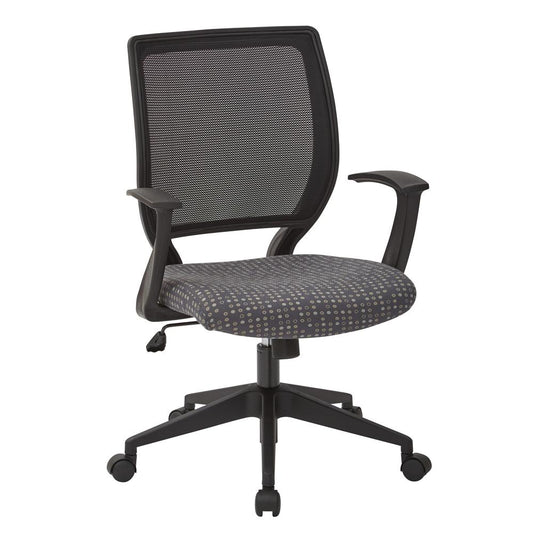 Screen Back Task Chair with "T" Arms in Fine Tune Ash fabric, EM51022N-K102