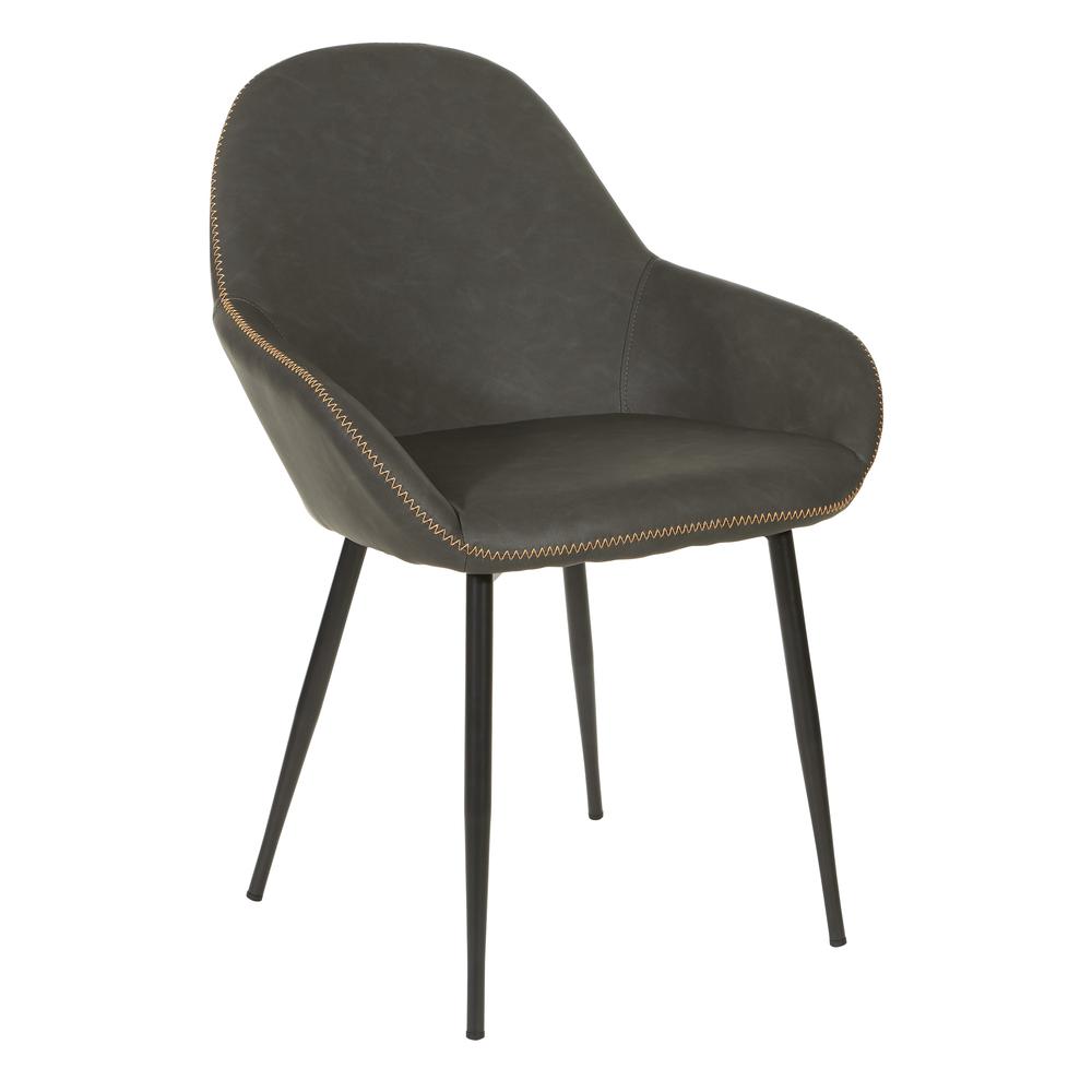 Piper Chair in Smoke Fabric with Black Frame, PPR-P52