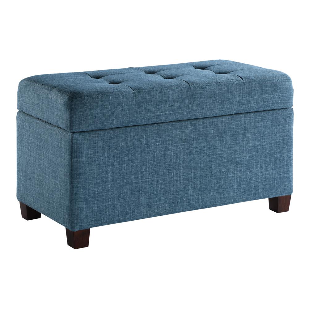 Storage Ottoman in Blue Fabric, MET804-M21