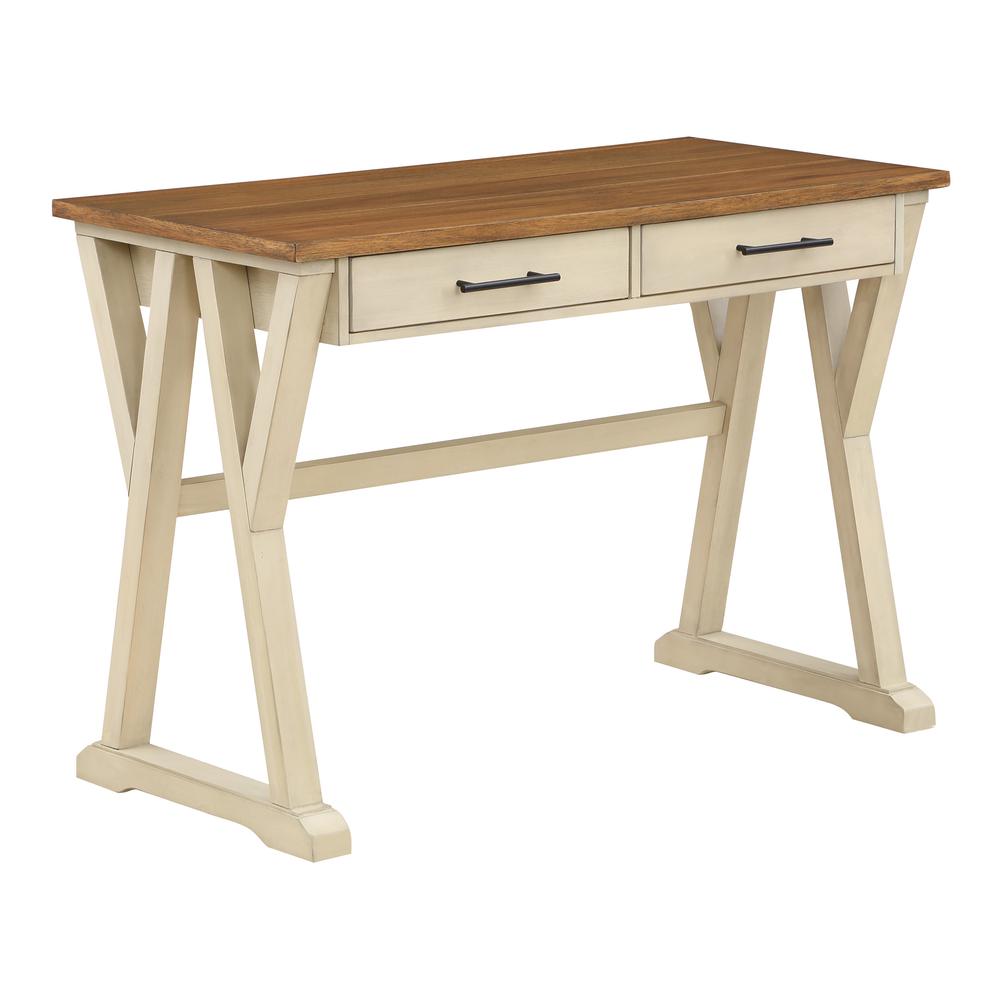 Jericho Rustic Writing Desk w/ Drawers in Antique White Finish