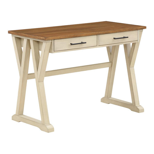 Jericho Rustic Writing Desk w/ Drawers in Antique White Finish