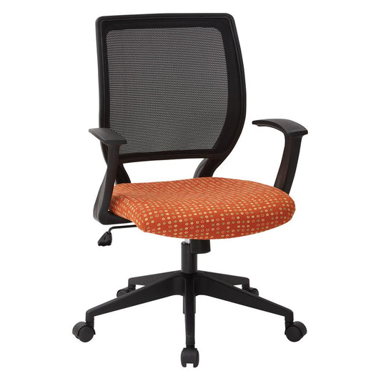 Screen Back Task Chair with "T" Arms in Fine Tune Tangelo fabric, EM51022N-K105