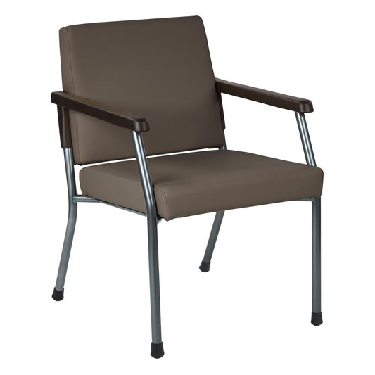 Bariatric Big & Tall Chair in Dillion Graphite Fabric with Soft PU Arms, Sturdy Metal Frame and Metal Back Bar Re-enforcement, BC9601-R111