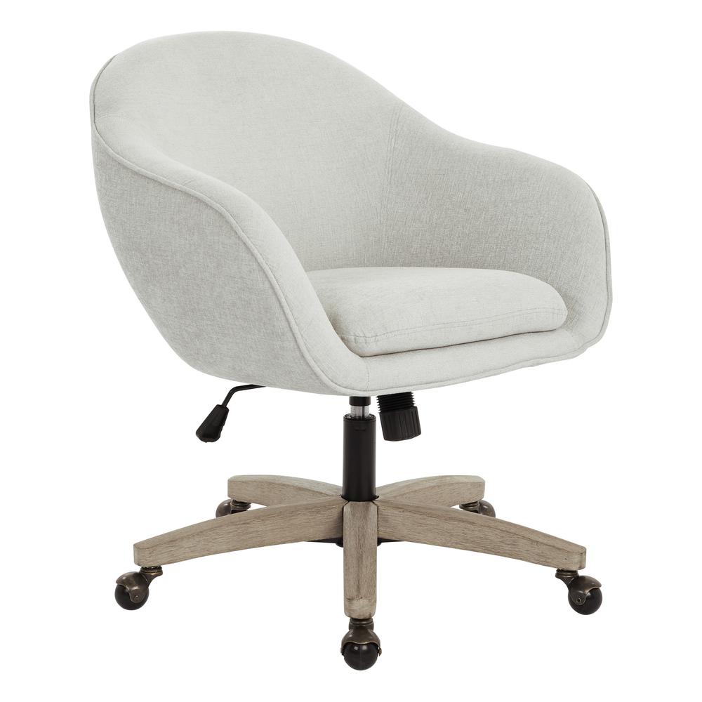 Nora Office Chair in Dove Fabric with Grey Brush Wood Base KD, NRA26-SK329