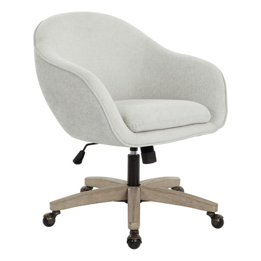 Nora Office Chair in Dove Fabric with Grey Brush Wood Base KD, NRA26-SK329