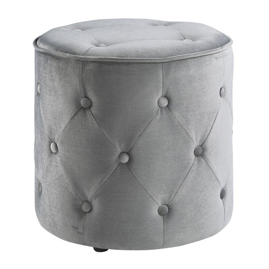 Curves Tufted Round Ottoman in Moonlit Fabric, CVS905-V8