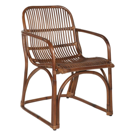 Hastings Chair with Brown Stained Rattan Frame and Sled Base ASM, HAS-BRS