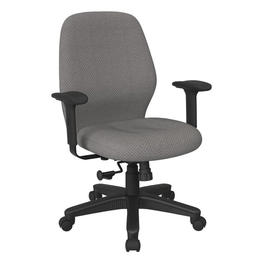 Mid Back 2-to-1 synchro Tilt Chair with 2 -Way Adjustable Soft padded Arms in Interlink Flint fabric, 3121-107