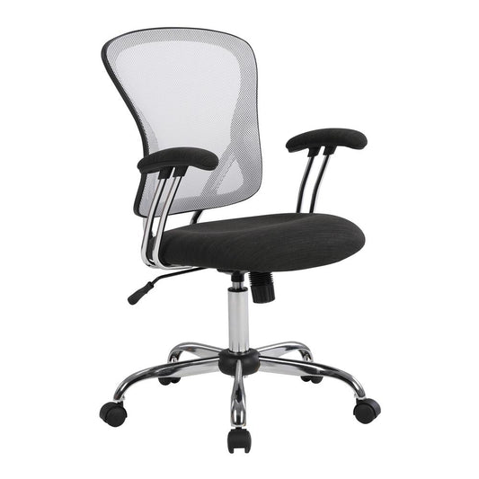 Gianna Task Chair with White Mesh Back and Linen Black Seat