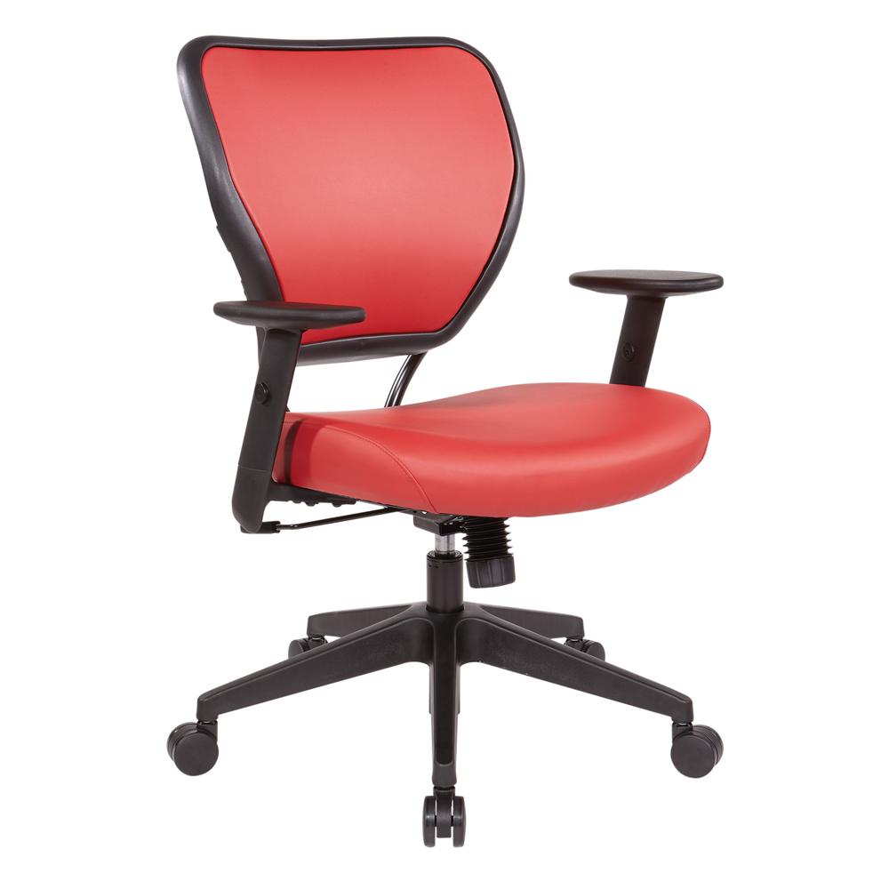 Antimicrobial Dillon Lipstick Seat and Back Task Chair with Adjustable Angled Arms and Nylon Base, 5500D-R100