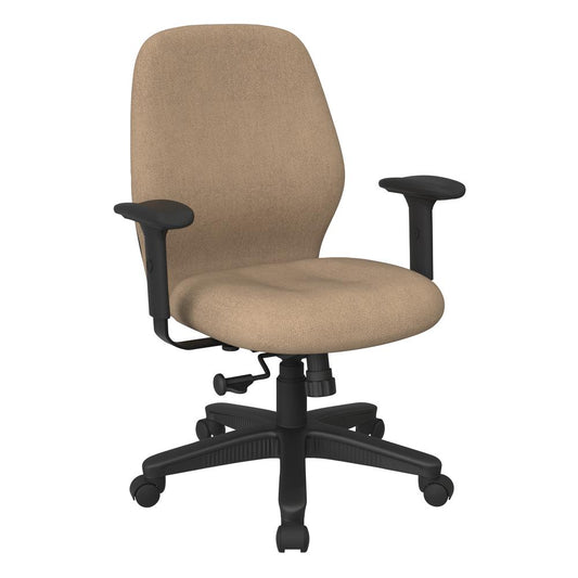 Mid Back 2-to-1 synchro Tilt Chair with 2 -Way Adjustable Soft padded Arms in Twilight Angora fabric, 3121-K014