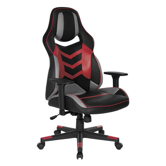 Eliminator Gaming Chair in Faux Leather with Red Accents, ELM25-RD