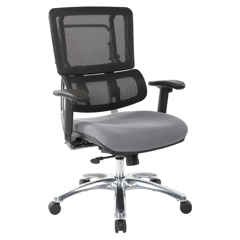 Vertical Black Mesh Back Chair in Custom Fabric, 99662C-5811