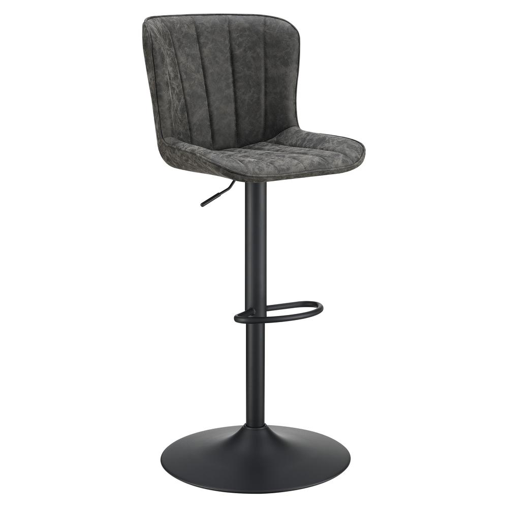 Kirkdale Adjustable Stool 2-Pack in Charcoal Faux Leather