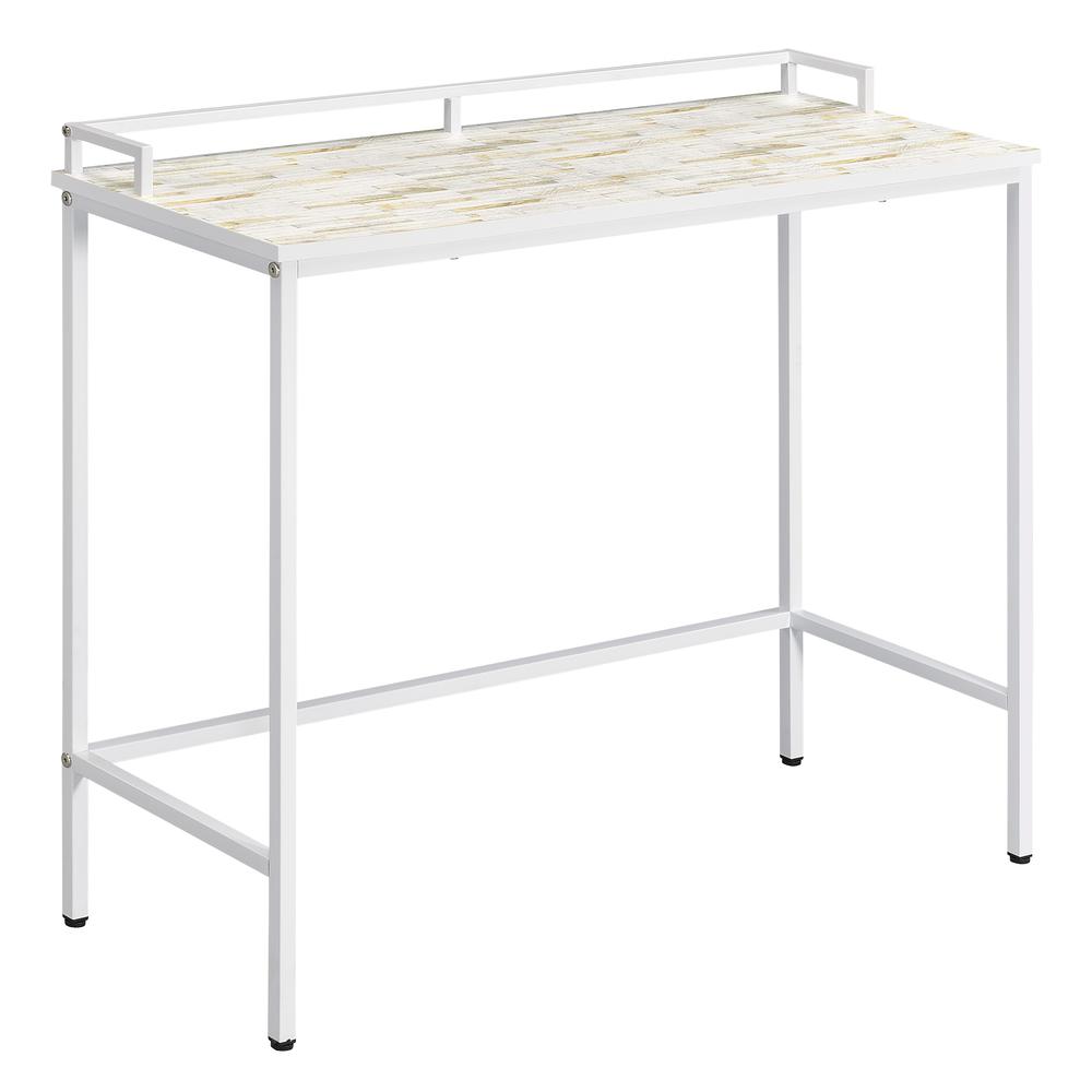 Brighton Console Table with Mosaic Top and White Metal Frame