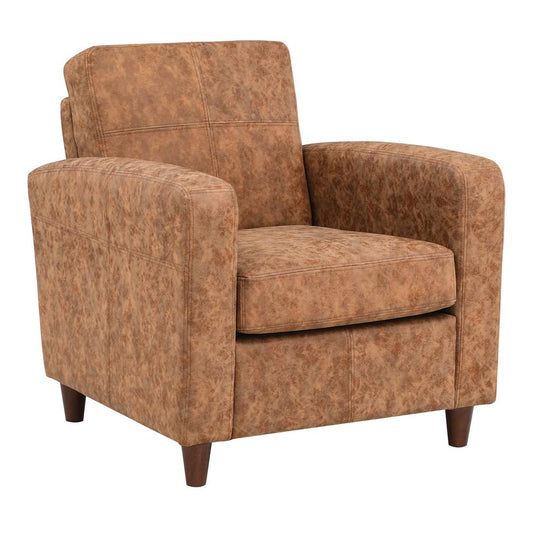 Venus Club Chair in Sand Faux Leather and Medium Espresso Legs, VNS51A-P42