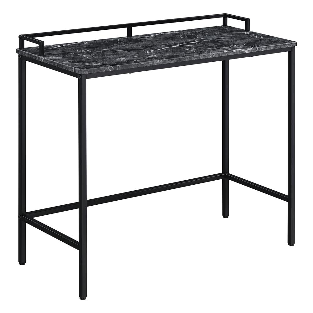 Brighton Console Table with Faux Black Marble Top and Black Metal Frame