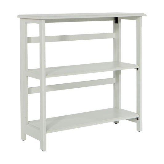 Brookings 3 Shelf Bookcase in White Finish with Folding Assembly, BKS27-WH