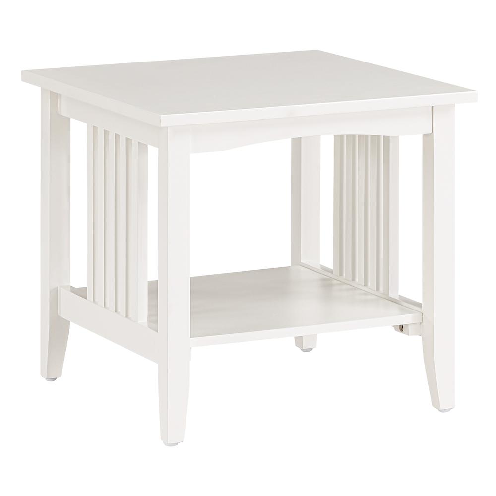 Sierra Mission End Table, White Finish