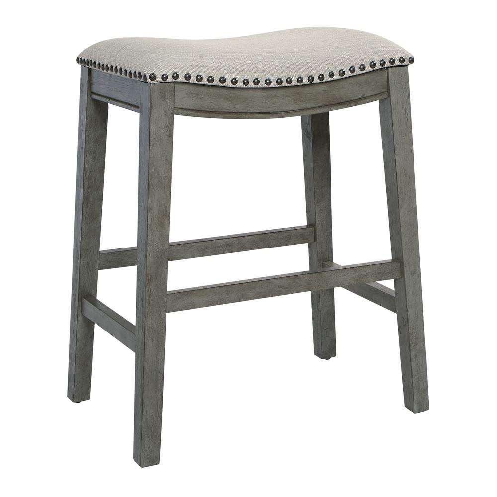 24" Saddle Stool 2-pack, Grey / Antique Grey