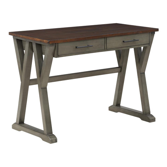 Jericho Rustic Writing Desk w/ Drawers in Slate Grey Finish