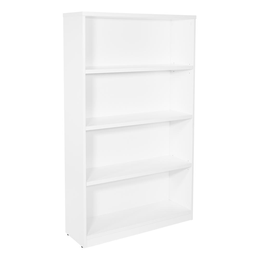 36Wx12Dx60H 4-Shelf Bookcase with 1" Thick Shelves - White, LBC361260-WHT