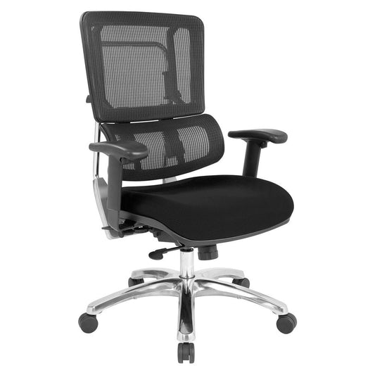 Vertical Black Mesh Back Chair in Custom Fabric, 99662C-3M