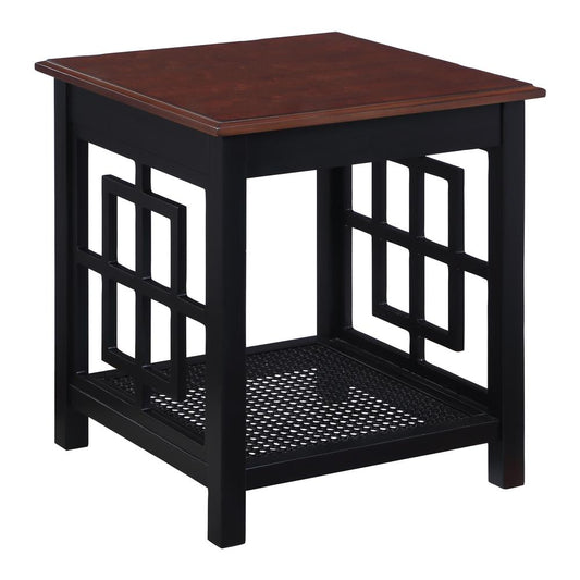 Oxford Side Table, Black Frame / Cherry Top