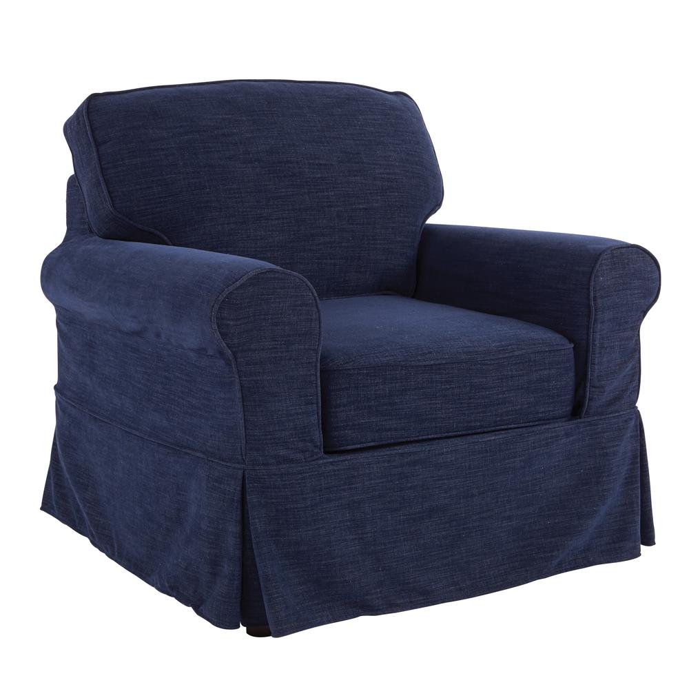 Chair with Navy Slip Cover