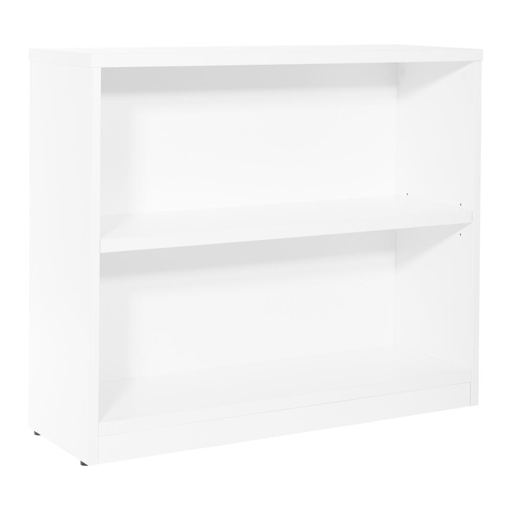 36Wx12Dx30H 2-Shelf Bookcase with 1" Thick Shelves - White, LBC361230-WHT