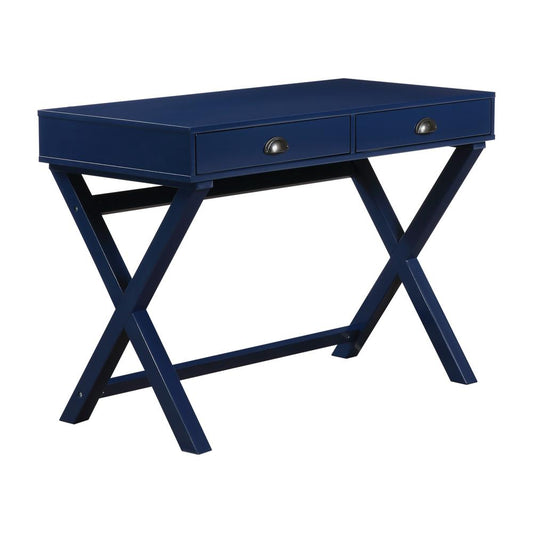 Washburn Chic Campaign Writing Desk in Lapis Blue Finish, WHB5011-7