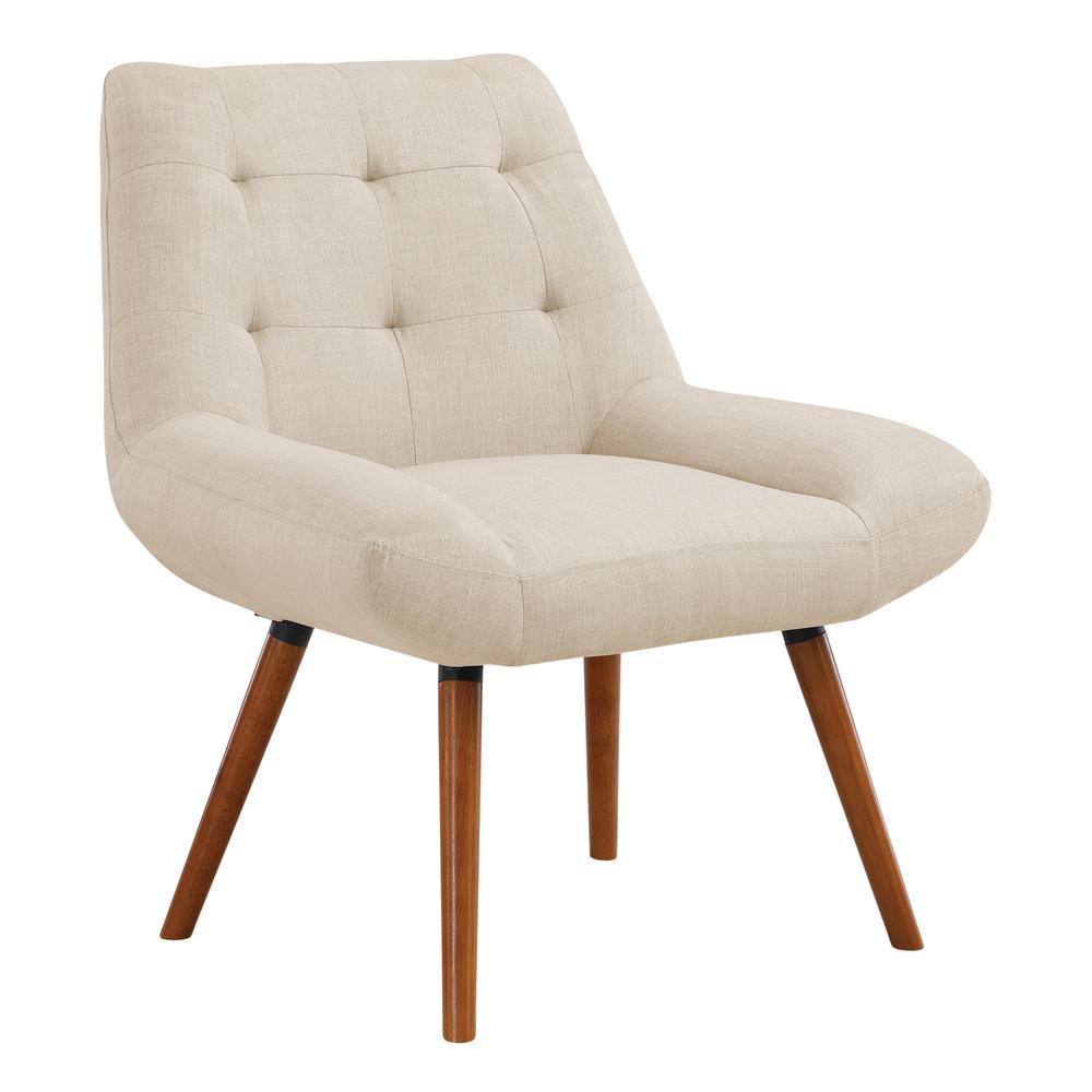 Calico Accent Chair in Cream Fabric with Amber Legs, CLC-M52