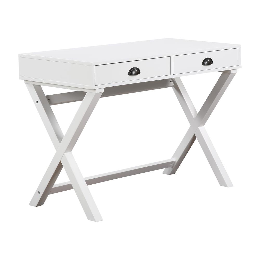 Washburn Chic Campaign Writing Desk in White Finish, WHB5011-WH